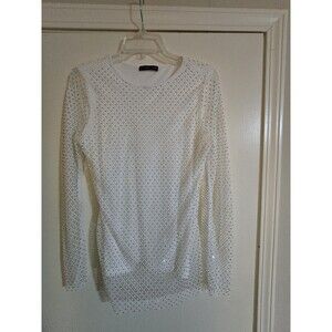 Sparkly Mesh Overlay White Top Sincerely Jules Best Fit Small/medium Bridal Club